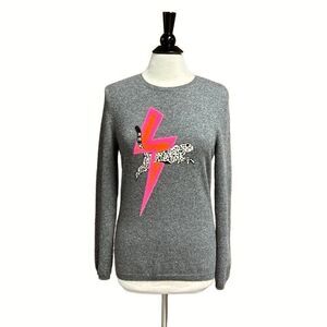 Wyse London Gray Cashmere Lightning Bolt Sweater Size 2